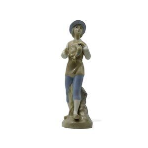 JOSE Ceramic VALENCIA Boy With Hunted Duck Spain Vintage 12" Tall